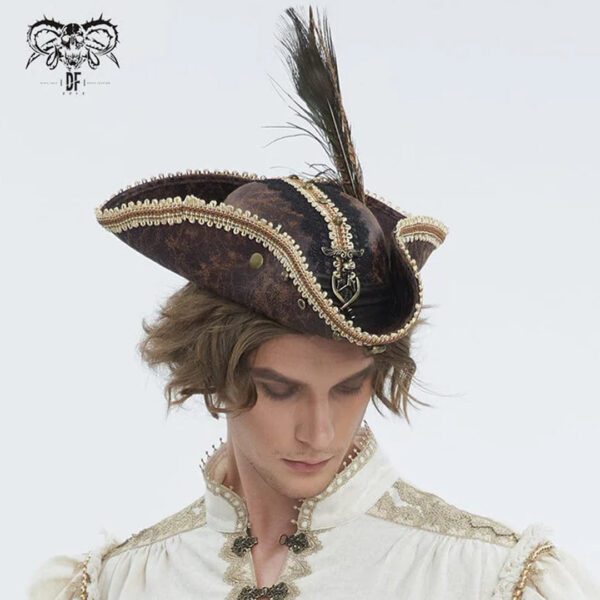 Gorro con dobladillo de encaje y calavera gótica - Imagen 2