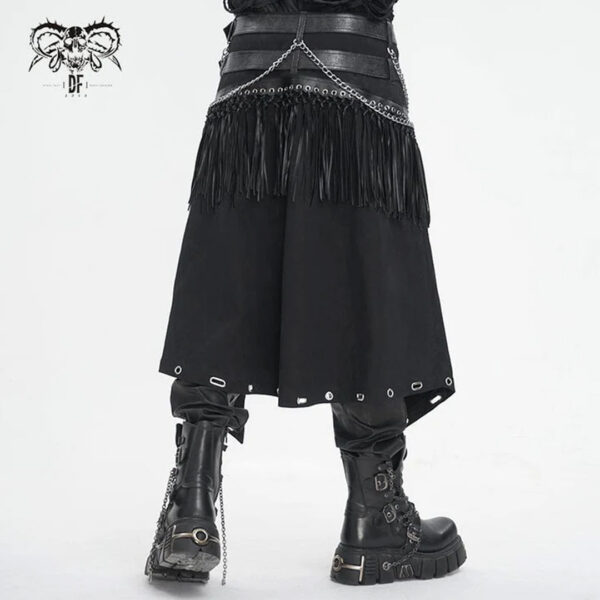 Kilt gótico con borlas y doble cinturón para hombre - Imagen 2
